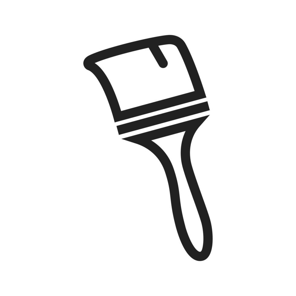 Thick Paint Brush Line Icon vector