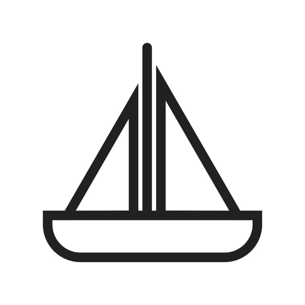 icono de línea de barco de juguete vector