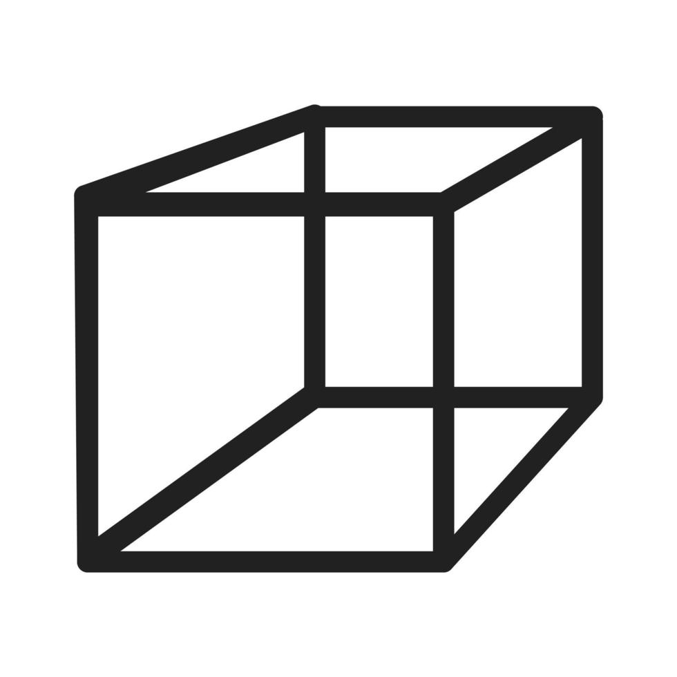 icono de línea cuboide vector
