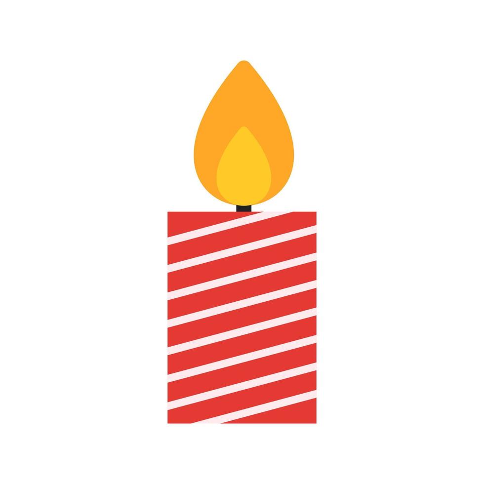 Lit Candle Flat Multicolor Icon vector
