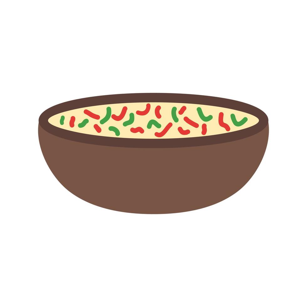 Bread Soup Flat Multicolor Icon vector