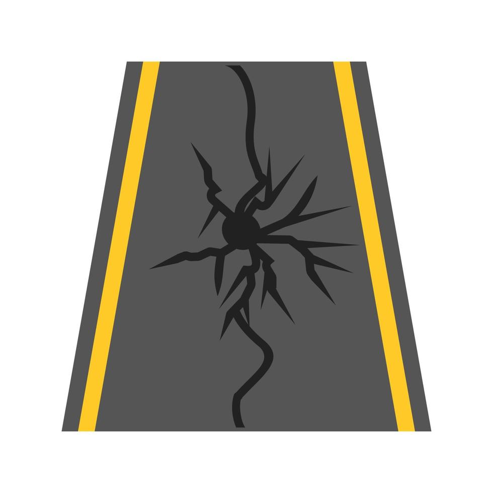 Earthquake on Road Flat Multicolor Icon vector