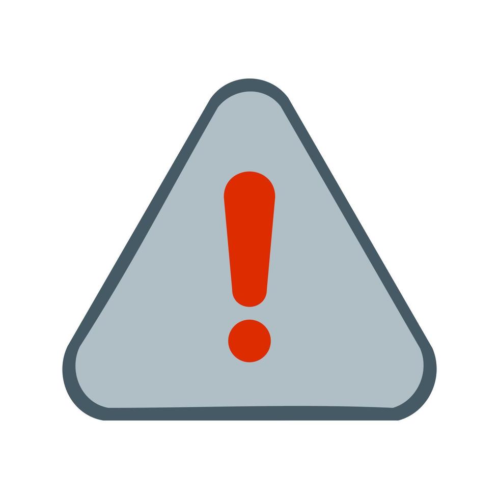 Warning Sign Flat Multicolor Icon vector