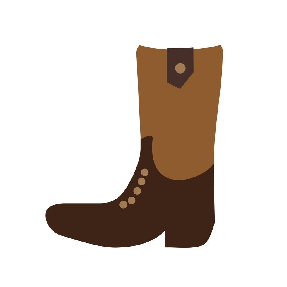 Cowboy Boot Flat Multicolor Icon vector