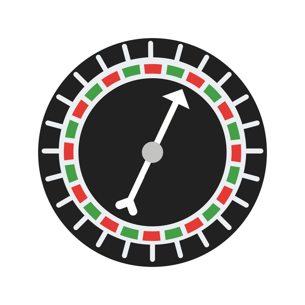 Roulette with Arrow Flat Multicolor Icon vector