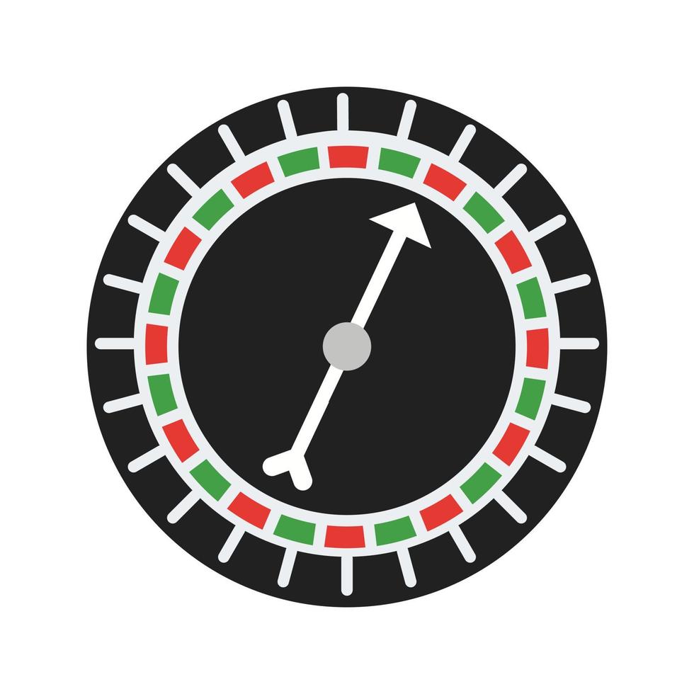 ruleta con flecha plana icono multicolor vector