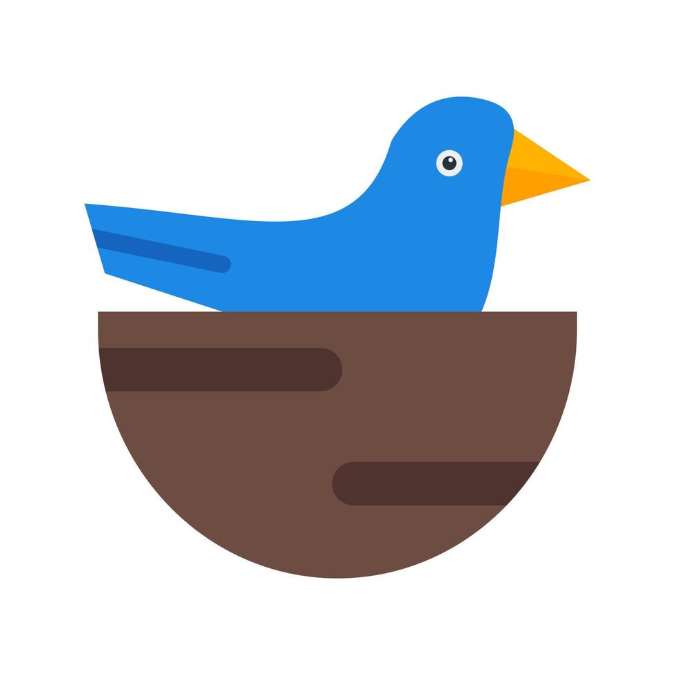 Little Bird Flat Multicolor Icon vector