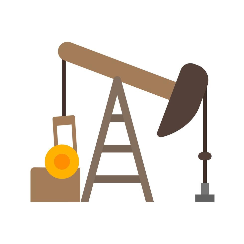 Pumpjack Flat Multicolor Icon vector