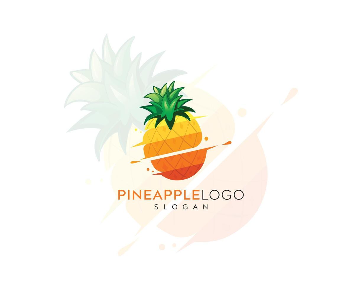 Pineapple logo design, colorful abstract pineapple logo vector design