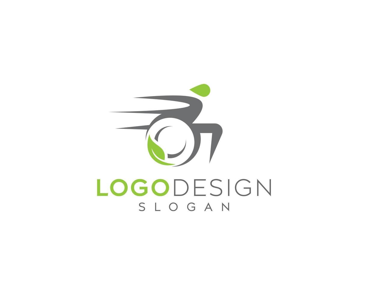 Eco wheelchair vector logo design