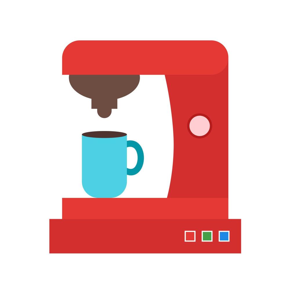 Coffee Machine II Flat Multicolor Icon vector
