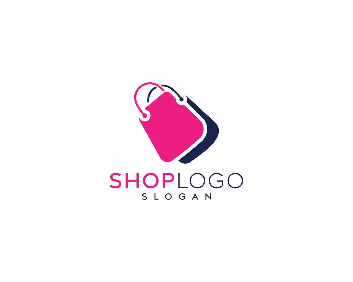 Abstract shop logo design,shopping bag icon design vector