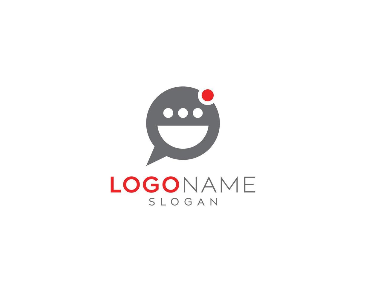 Chat inbox vector logo design, happy chat logo design