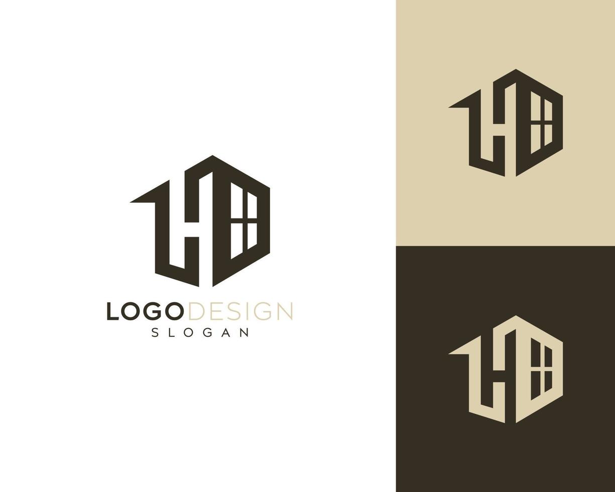 letra abstracta h diseño de logotipo de icono de inicio, icono de ventana, diseño de logotipo de vector de casa