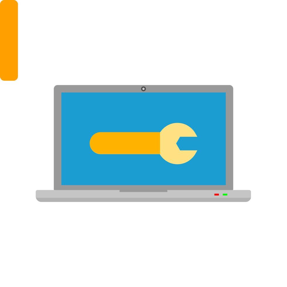 Configuración del portátil icono multicolor plana vector