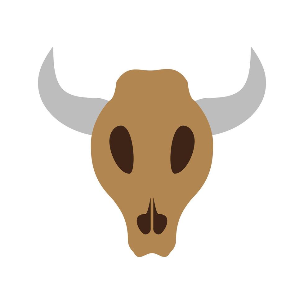 Bull Horns Flat Multicolor Icon vector