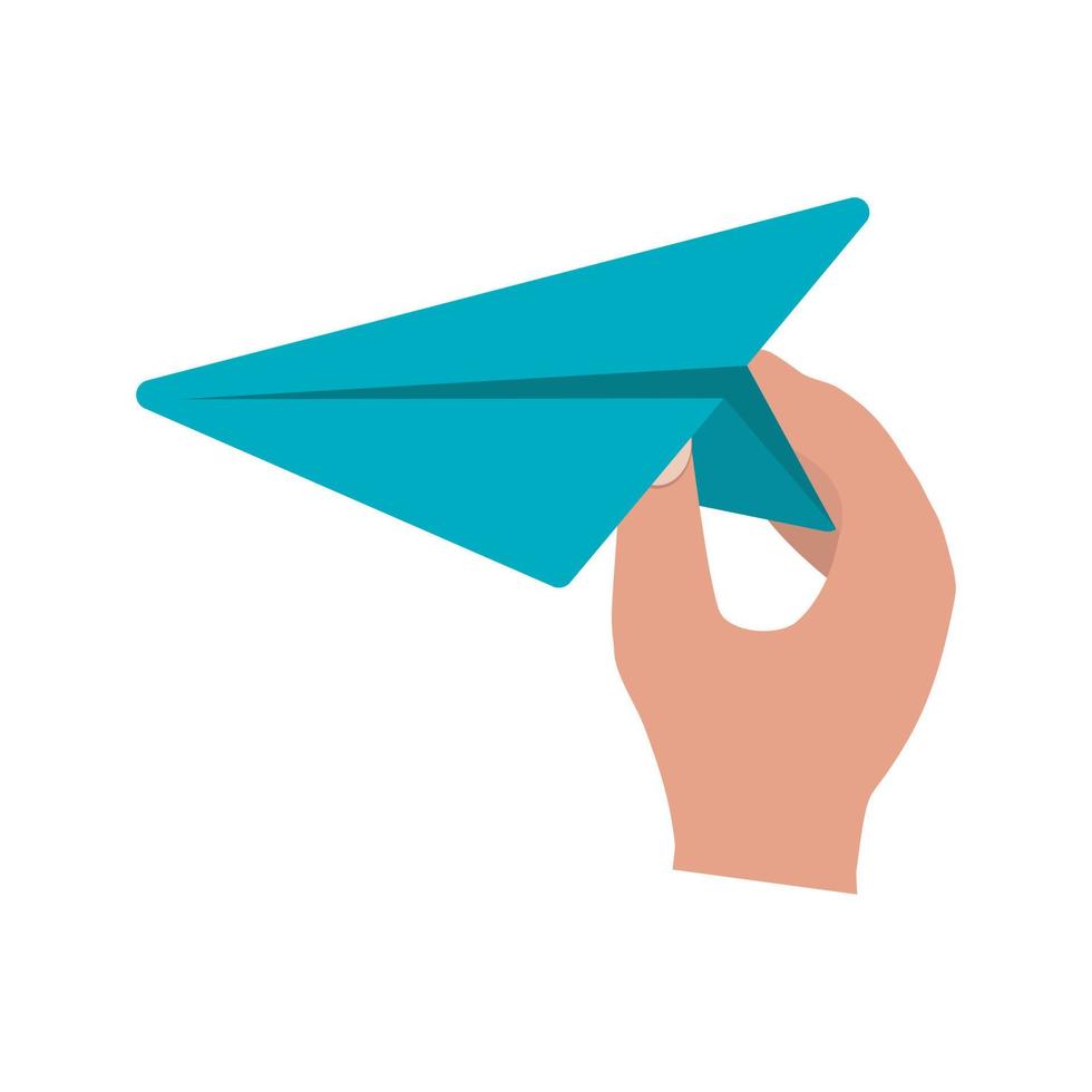 Holding Paper Plane Flat Multicolor Icon vector