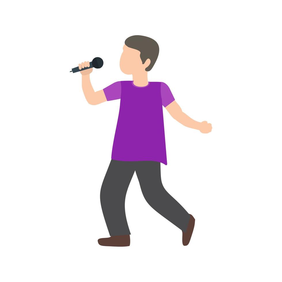 Man Singing Flat Multicolor Icon vector