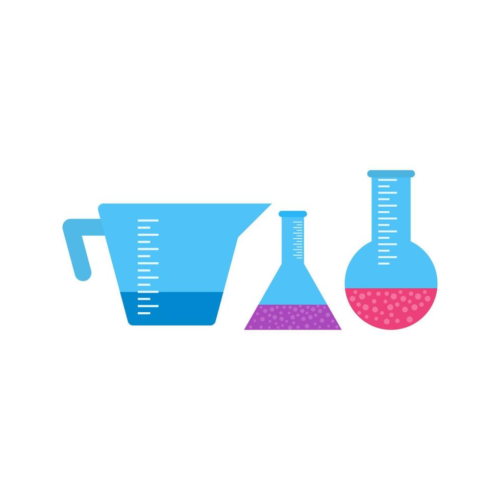 equipo de química plana icono multicolor vector