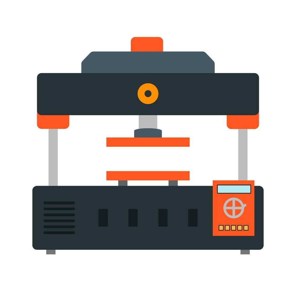 Machine Press Flat Multicolor Icon vector