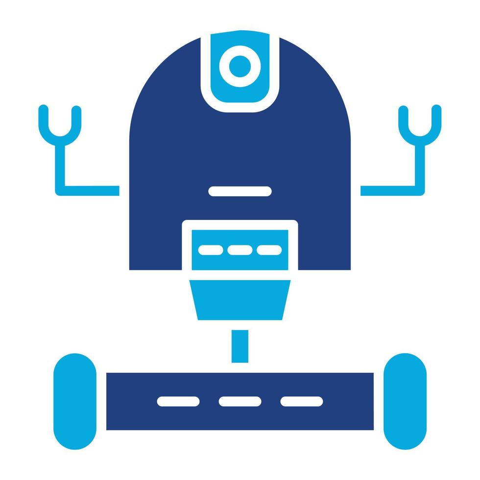 Space Robot Glyph Two Color Icon vector