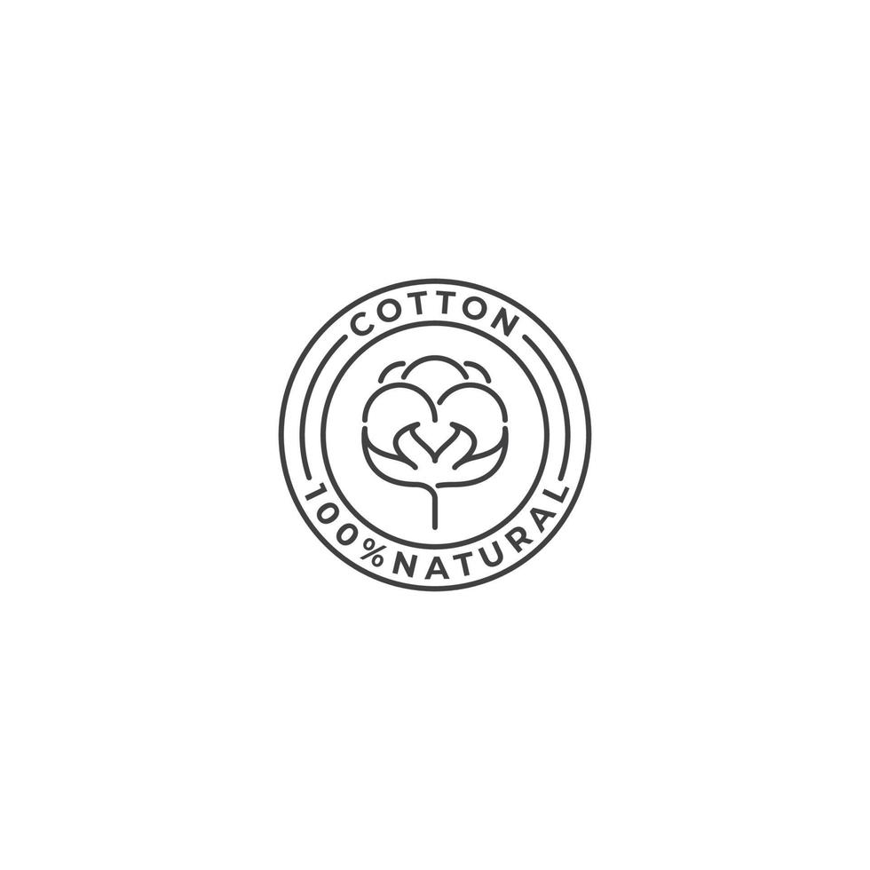 Cotton 100 natural label. Vector logo icon template 7721082 Vector Art ...