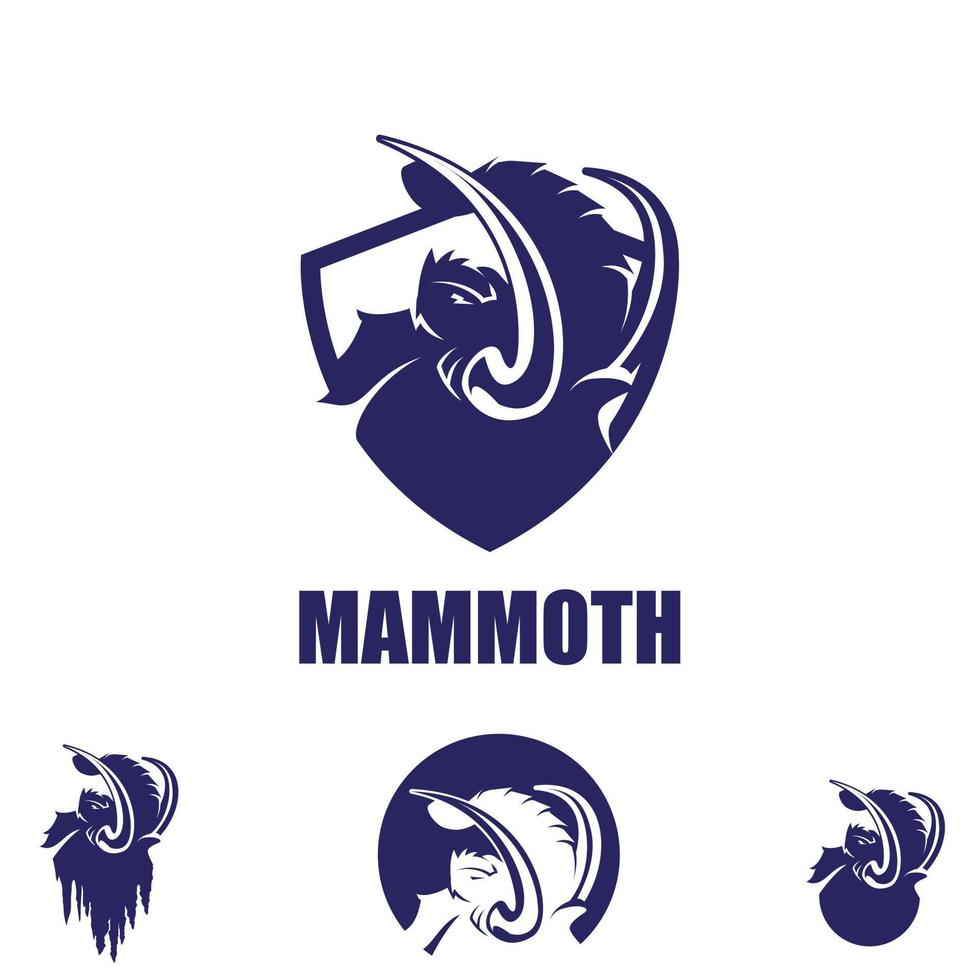 Mammoth symbol bundle set vector