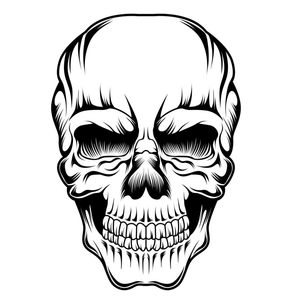 Ilustración de vector de tatuaje de cráneo