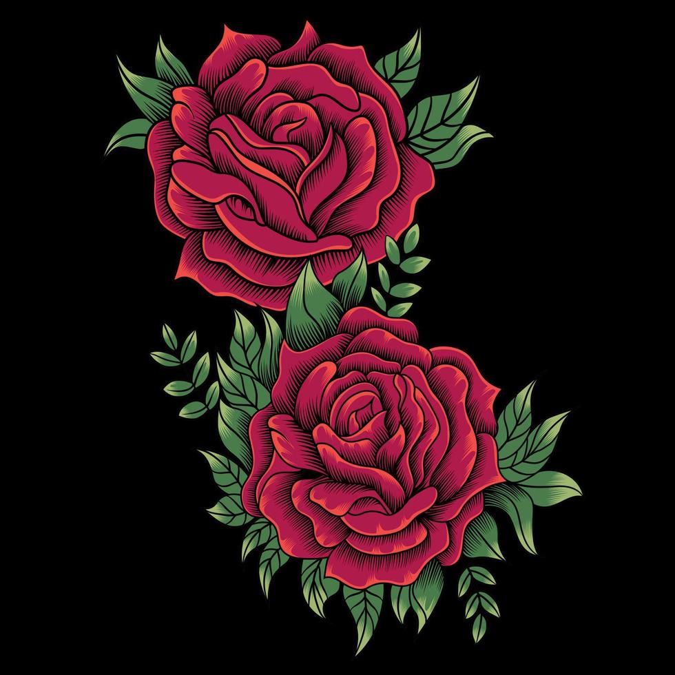 Vector illustration of Red Roses