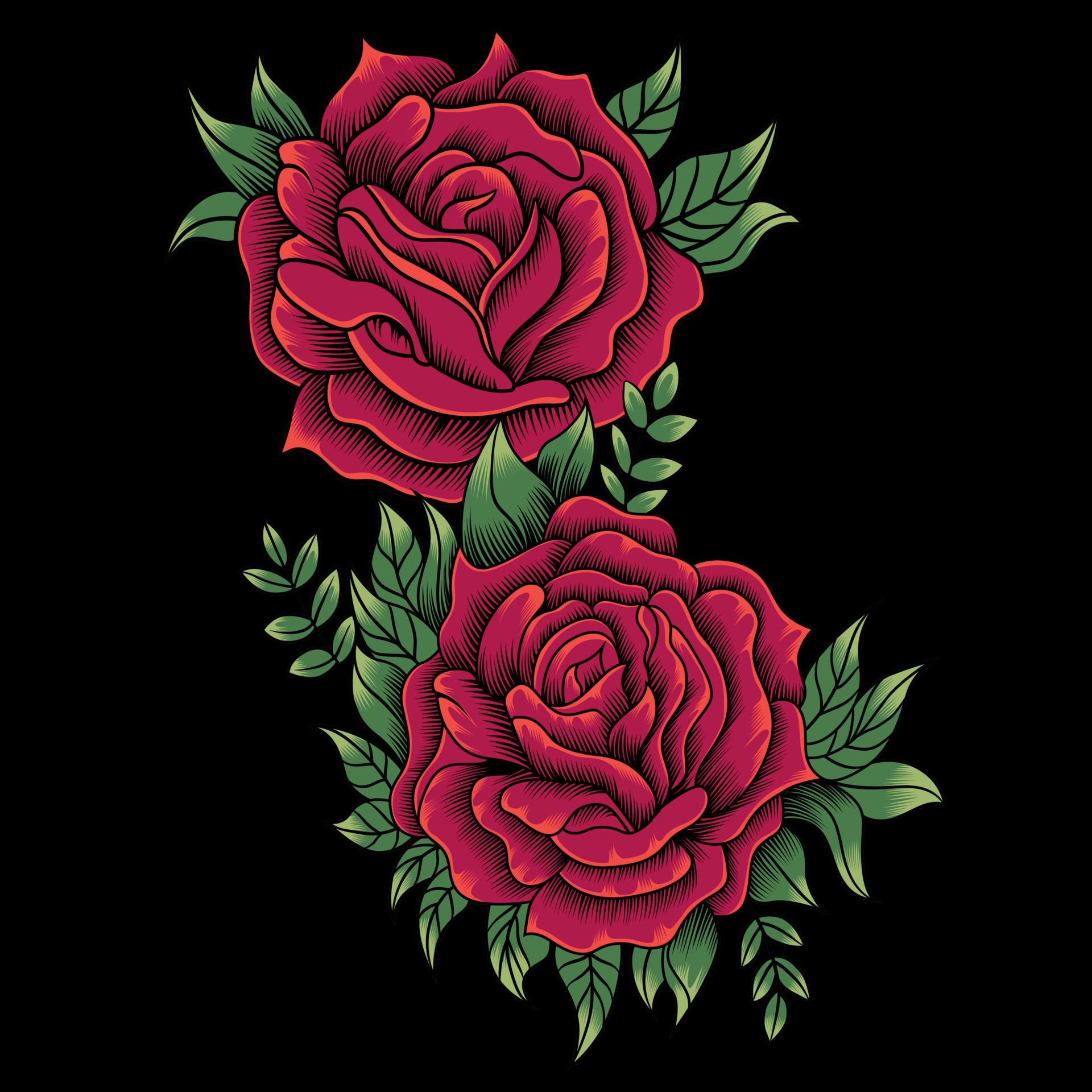 Vector illustration of Red Roses 7721300 Vector Art at Vecteezy