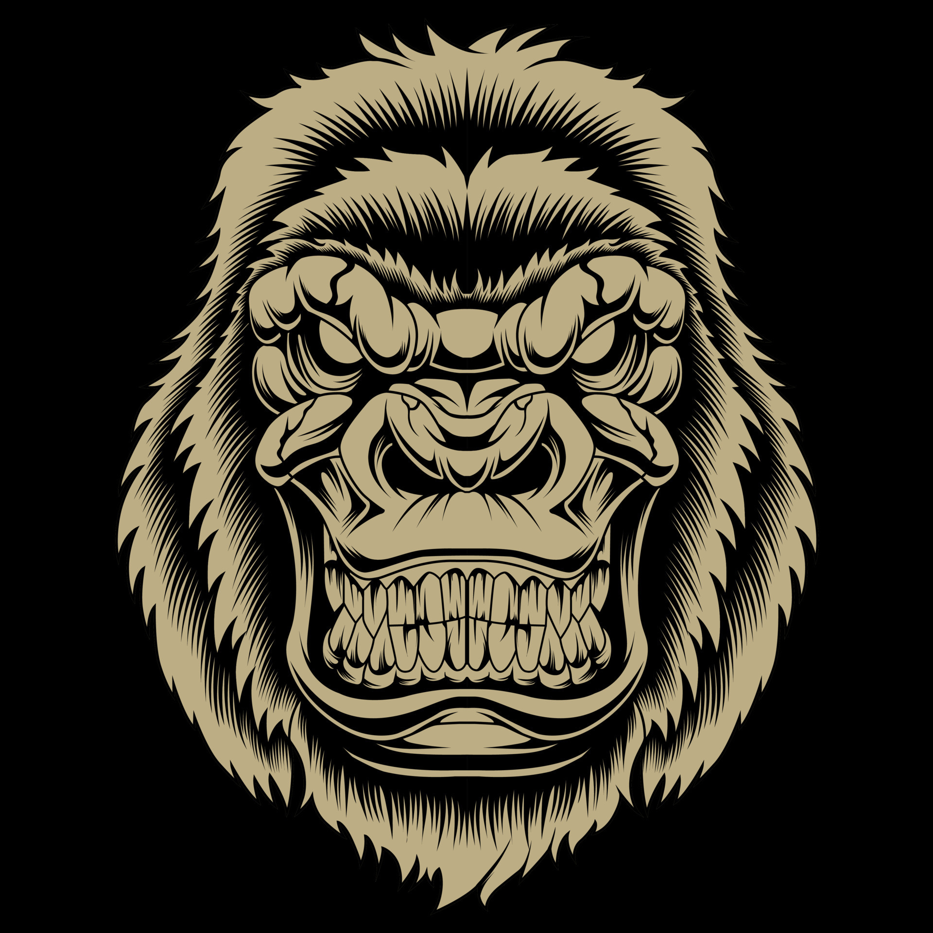 Angry Gorilla face vector illustration 7721304 Vector Art at Vecteezy
