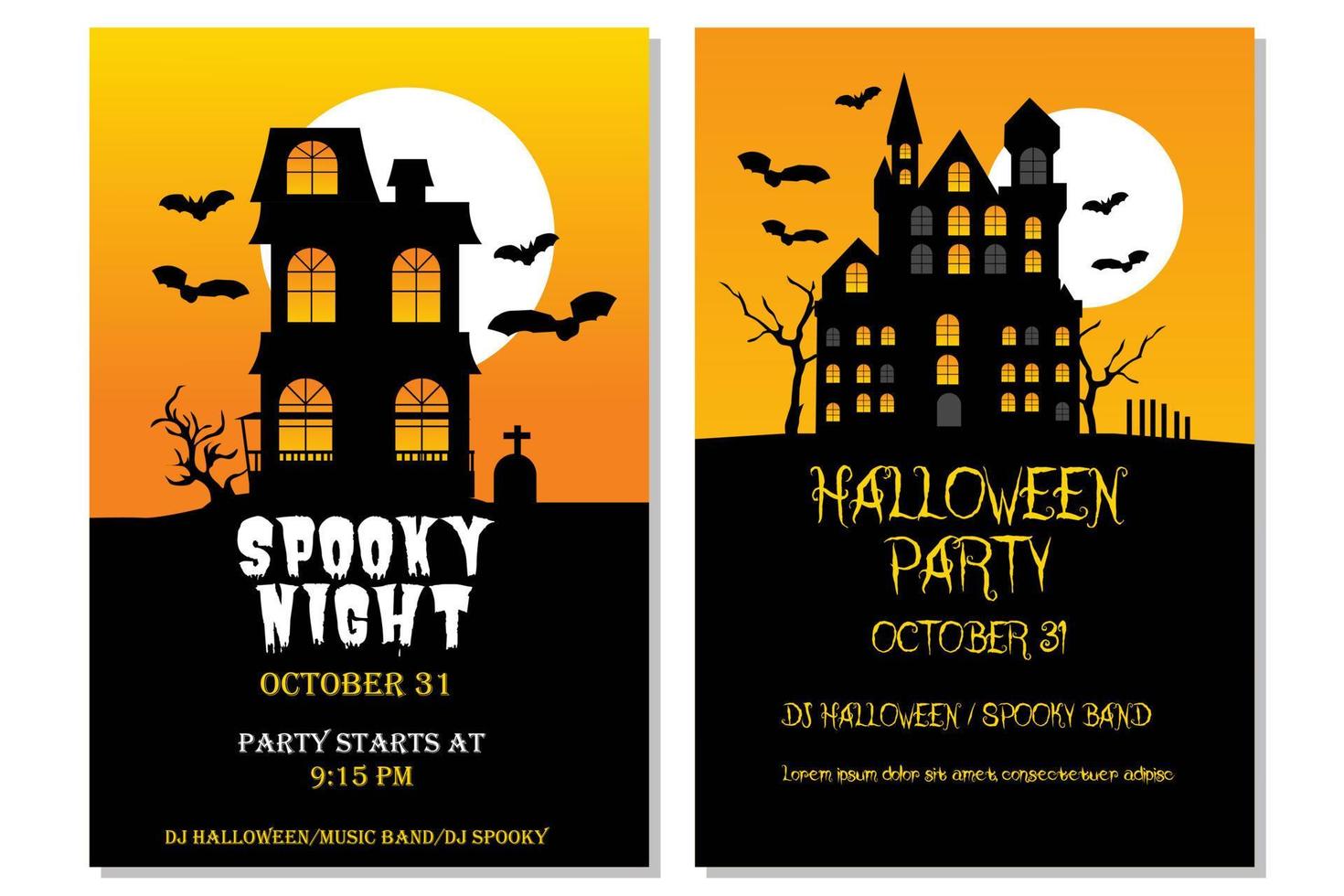 halloween invitation bundle vector