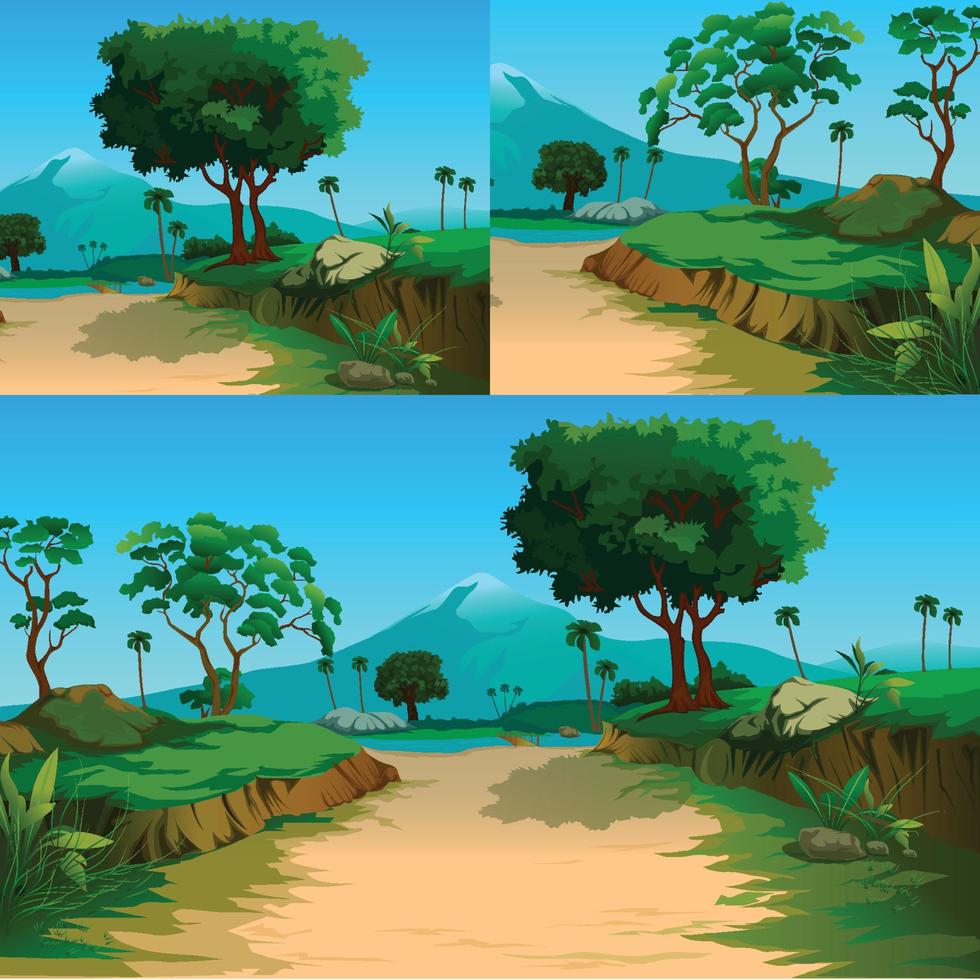 Realistic landscape nature Background illustration vector