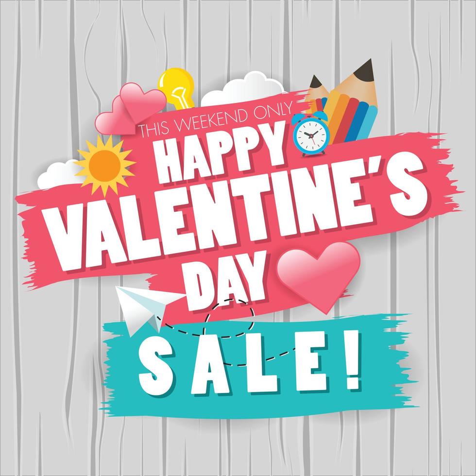 Happy valentine's day lettering Free Vector