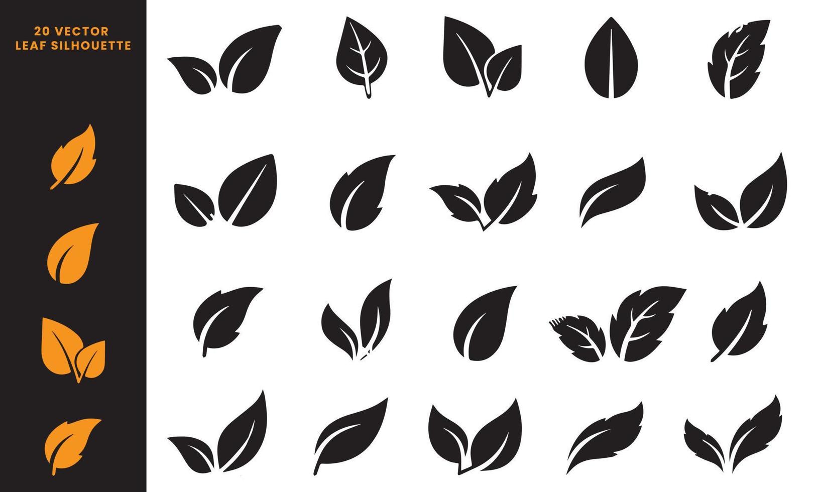 conjunto vectorial de siluetas decorativas de hojas de otoño. vector