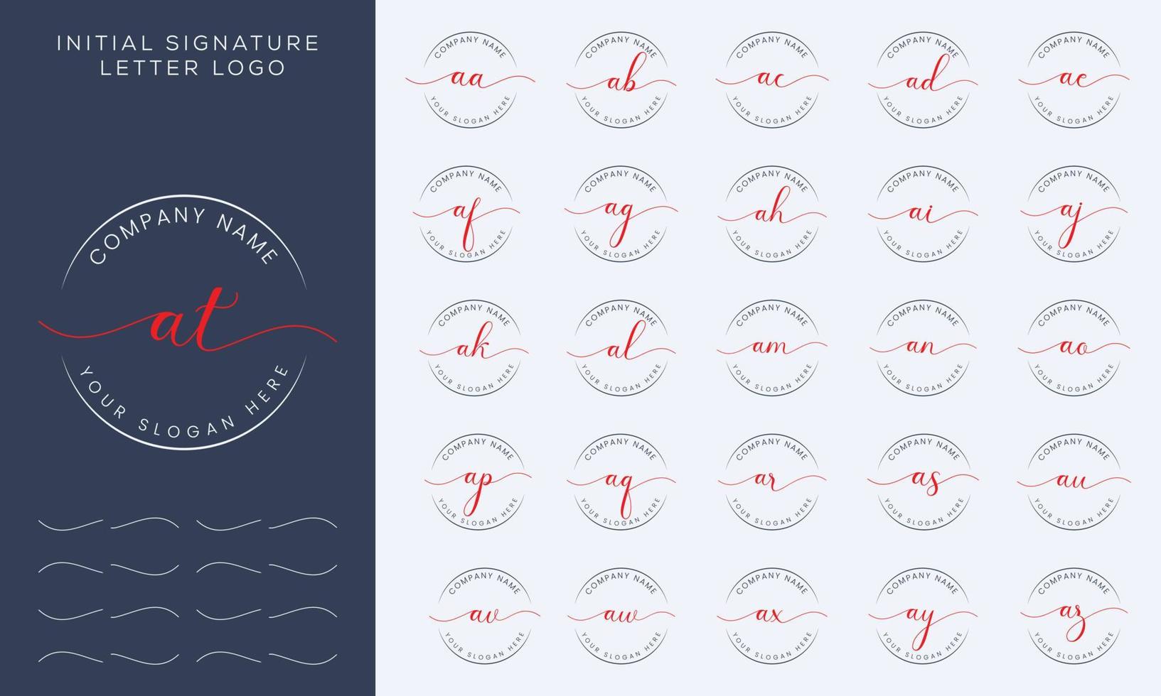 Initial handwriting signature logo premium vector. Hand lettering for designs vector
