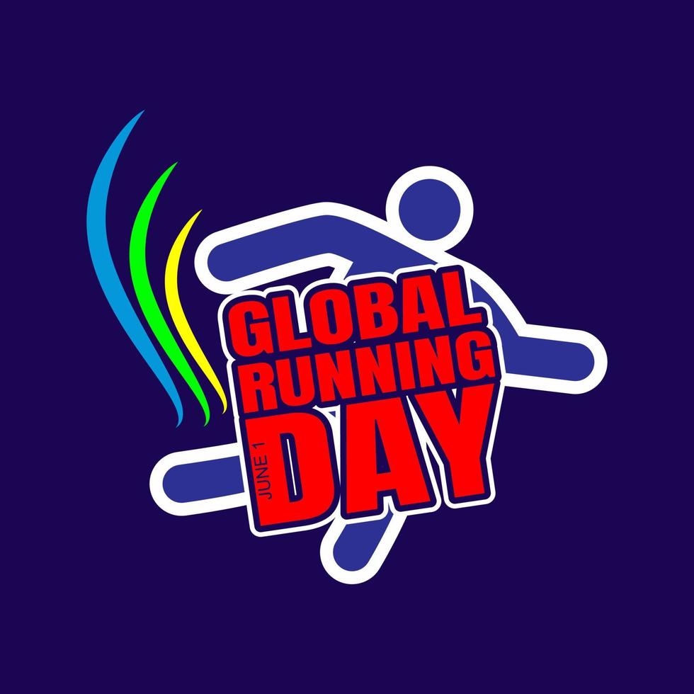 Global Running Day Concept Vector Design, June 1