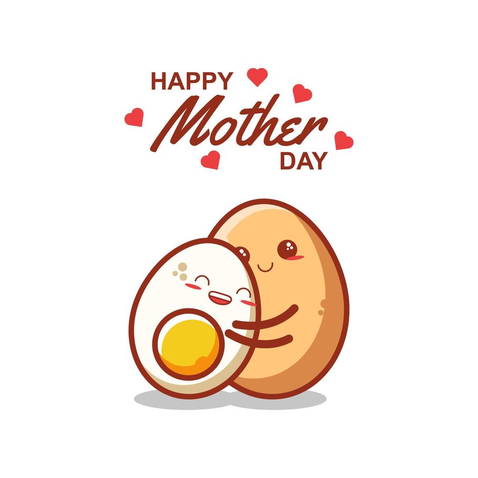 happy mother day with cute kawaii Korean food cartoon vector