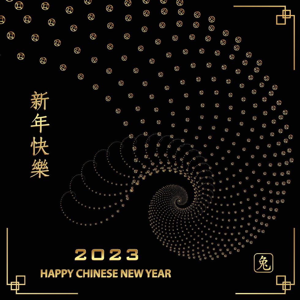 Happy Chinese New Year 2023 Rabbit Zodiac sign for the year of the Rabbit vector