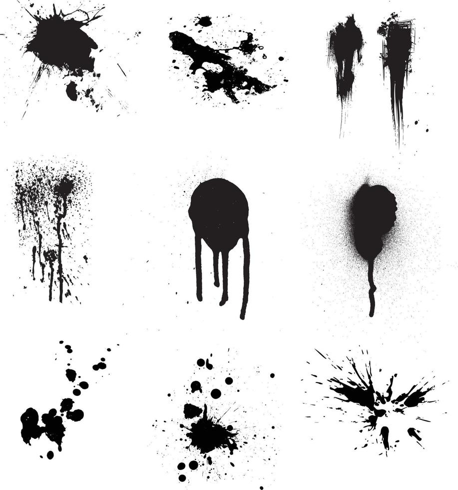 Spray Paint Vector Set Elements isolated to white background