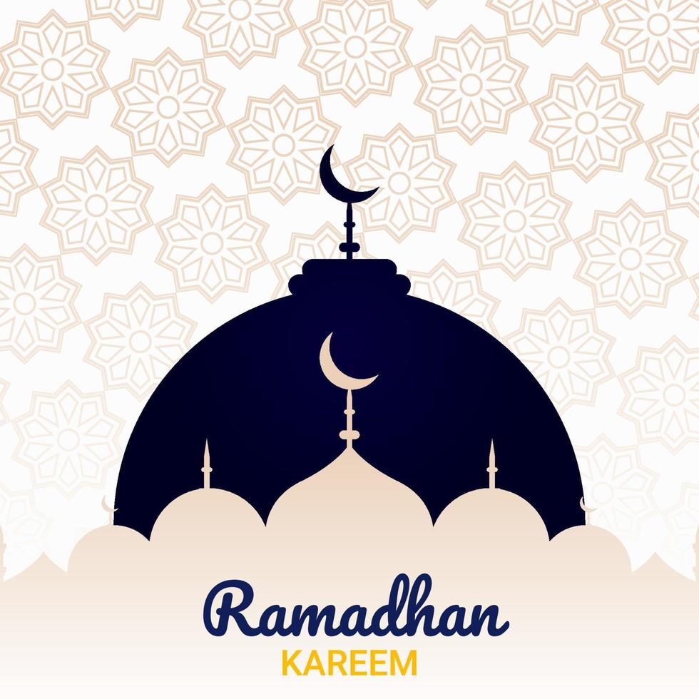 Ramadhan kareem islamic background with mosque. Month of fasting for Muslims. For greeting card posters, banners etc. vector