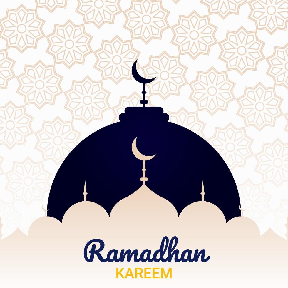 ramadhan kareem fondo islámico con mezquita. mes de ayuno para los musulmanes. para carteles de tarjetas de felicitación, pancartas, etc. vector