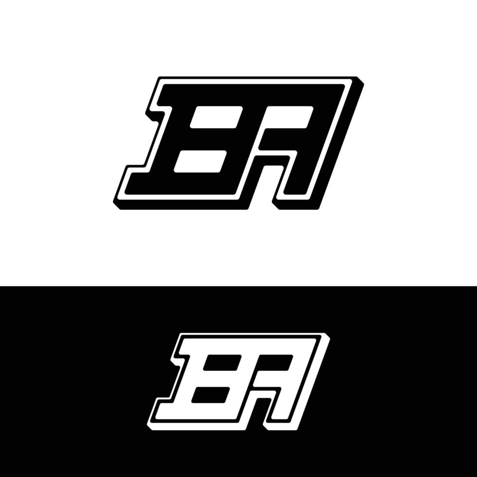 plantilla de diseño de logotipo inicial del monograma de letras ba ba ab. Adecuado para deportes generales, fitness, construcción, finanzas, empresas, negocios, tiendas corporativas, prendas de vestir en un diseño de logotipo de estilo moderno y sencillo. vector