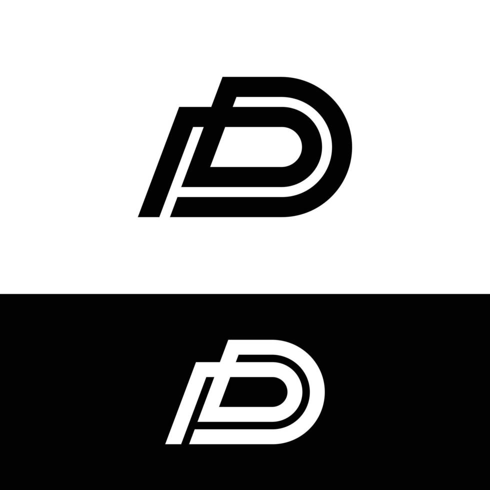 plantilla de diseño de logotipo inicial de monograma de letra pd pd dp. Adecuado para deportes generales, fitness, construcción, finanzas, empresas, negocios, tiendas corporativas, prendas de vestir en un diseño de logotipo de estilo moderno y sencillo. vector