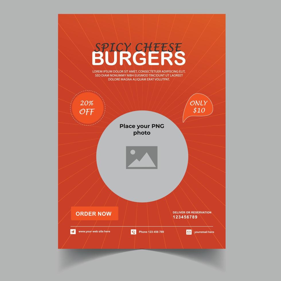 Restaurant menu, template design, Food flyer, food menu, Burgers menu design. vector