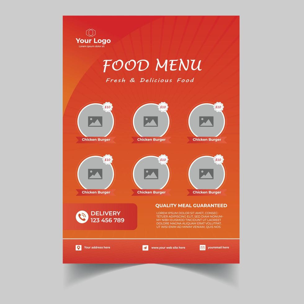 Fast food menu design and food memu vector illustration. Cafe and food menu template, Fast food.