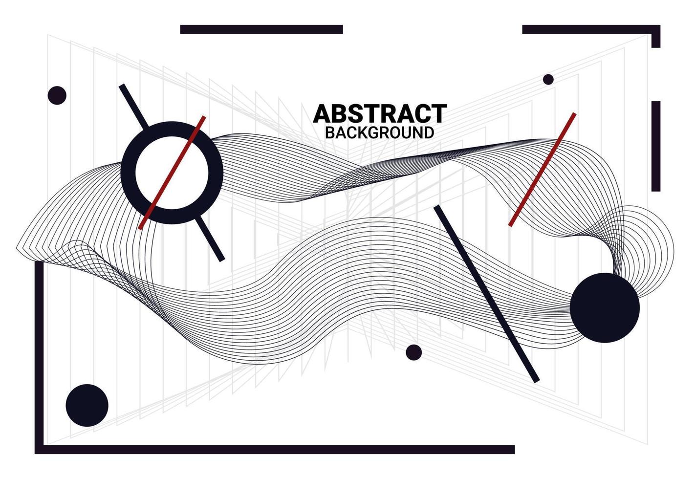 abstract background with curved lines and circles vector