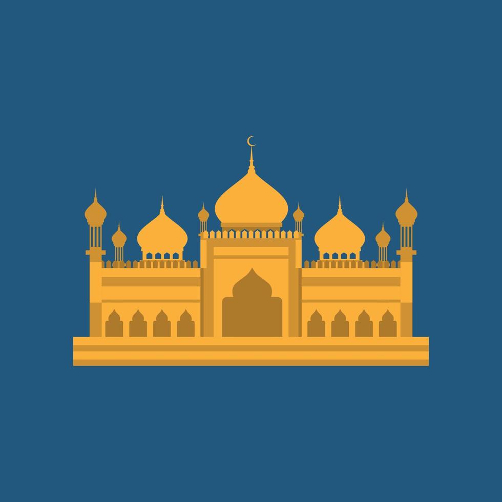 Islamic mosque flat design as a symbol in the month of Ramadan vector