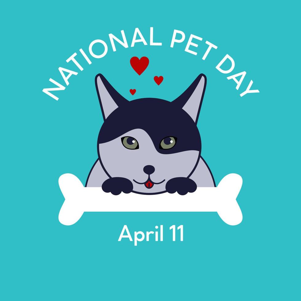 National Pet Day. Holiday concept. Template for background, banner, card, poster with text inscription. vector