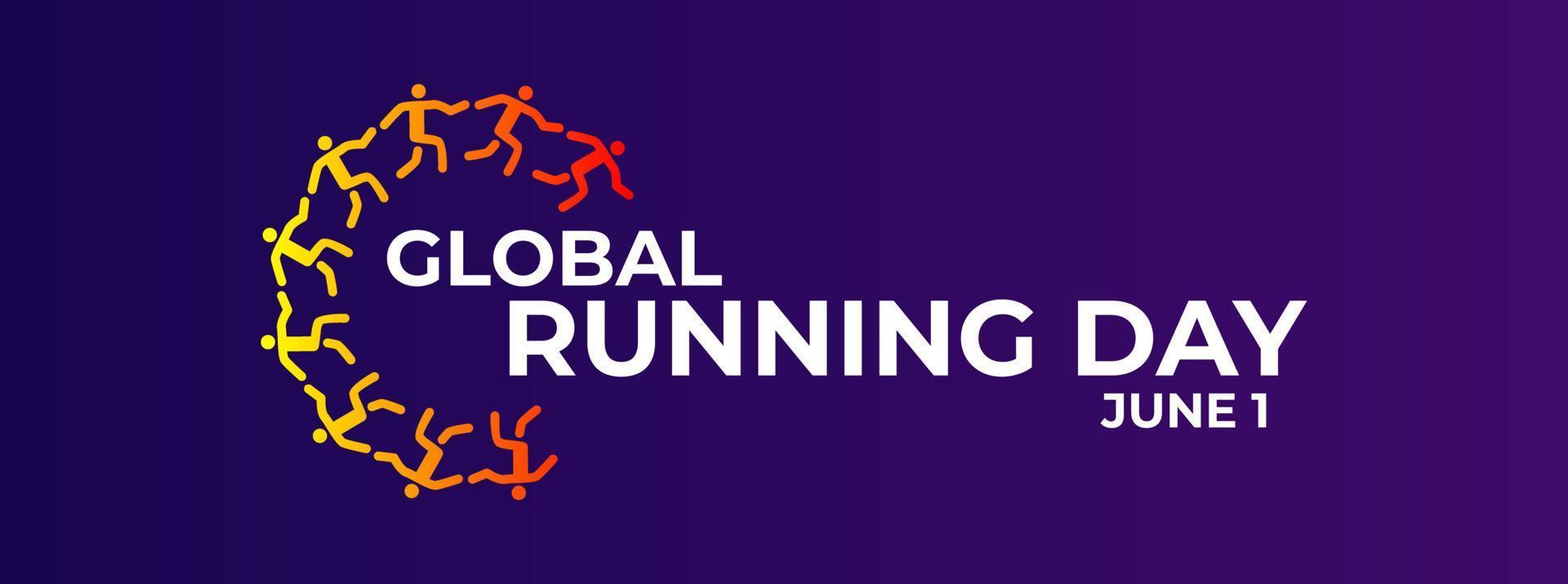 Global Running Day Concept Vector Design, June 1
